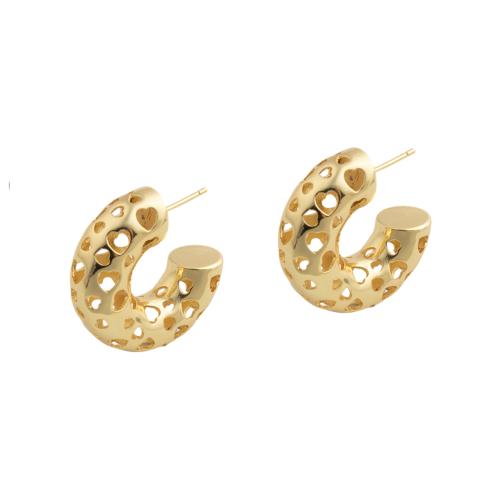 Brass Stud Earring, fashion jewelry & for woman, more colors for choice, 30x10x30.50mm, Sold By Pair