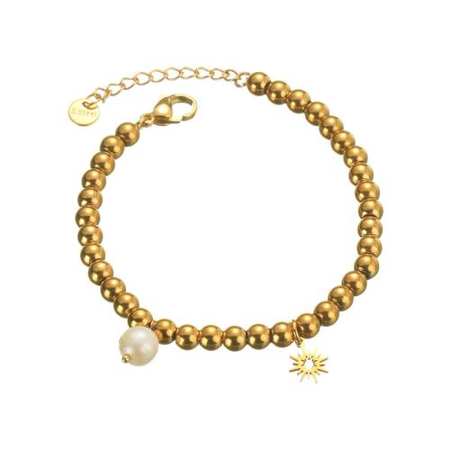 Edelstahl Schmuck Armband, 304 Edelstahl, Modeschmuck & verschiedene Stile für Wahl & für Frau, goldfarben, verkauft von PC