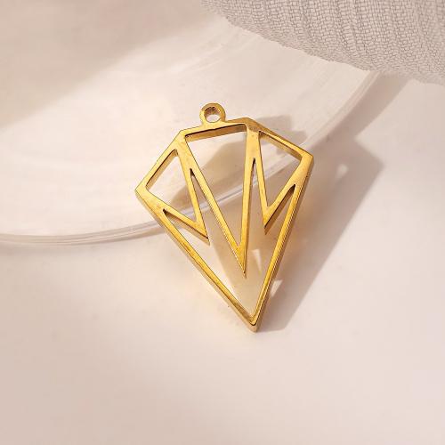 Stainless Steel Pendants 304 Stainless Steel Diamond Shape fashion jewelry & Unisex golden Sold By PC