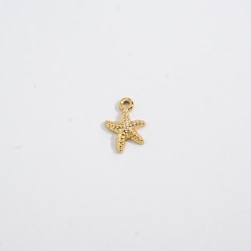 Stainless Steel Pendants, 304 Stainless Steel, Starfish, Vacuum Ion Plating, DIY, more colors for choice, 9x12.50mm, Sold By PC