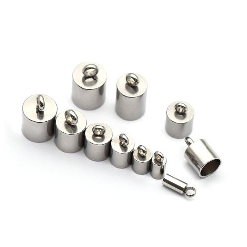 Stainless Steel End Caps, 304 Stainless Steel, polished, DIY & different size for choice, original color, Approx 500PCs/Bag, Sold By Bag