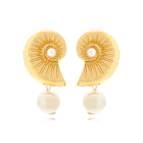 Zinklegierung Ohrringe, mit Kunststoff Perlen, plattiert, Modeschmuck, keine, frei von Nickel, Blei & Kadmium, 28x56mm, verkauft von Paar
