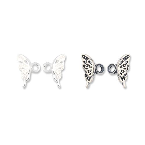 925 Sterling Silver Beads, Butterfly, DIY, more colors for choice, Sold By Set