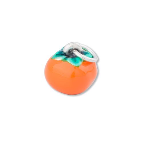 925 Sterling Silver Pendant, DIY & epoxy gel, orange, Sold By PC