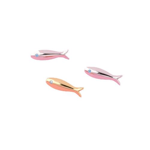 925 Ασημένιες Χάντρες, 925 Sterling Silver, Ψάρι, DIY & μικρο ανοίξει κυβικά ζιρκονία, περισσότερα χρώματα για την επιλογή, Sold Με PC