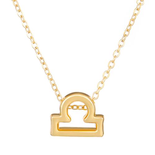 Zinc Alloy Jewelry Necklace plated Zodiac symbols jewelry & for woman golden Length 52 cm Sold By PC