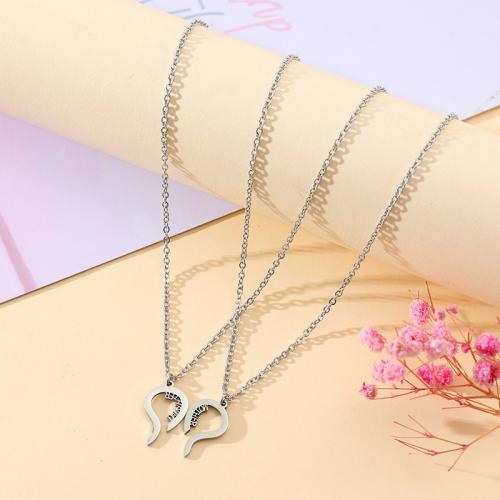 Stainless Steel Jewelry Necklace 304 Stainless Steel with 5cm extender chain polished 2 pieces & for woman original color Length 45 cm Sold By PC