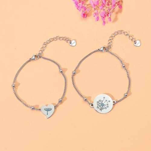 Stainless Steel Jewelry Bracelet 304 Stainless Steel polished 2 pieces & for woman original color Sold By PC
