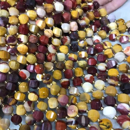 Κρόκο Stone Beads, γυαλισμένο, DIY & πολύπλευρη & συστροφή, κίτρινος, 9x10mm, Sold Per Περίπου 38-40 cm Strand