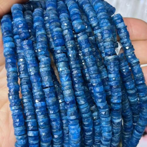 Gemstone Jewelry Beads, Apatites, polished, DIY & faceted, dark blue, 2x6mm, Sold Per Approx 38-40 cm Strand