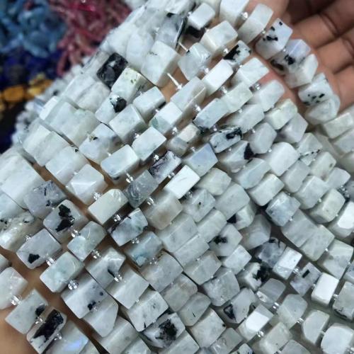 Natural Moonstone Beads, Blue Moonstone, Square, polished, DIY, 7x10mm, Sold Per Approx 38-40 cm Strand