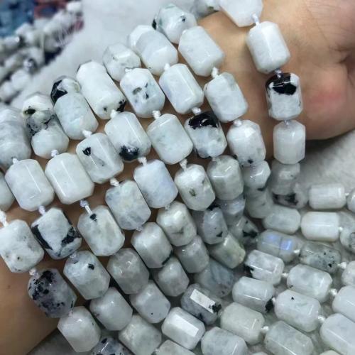 Natural Moonstone Beads, Blue Moonstone, Geometrical Pattern, polished, DIY, 10x14mm, Sold Per Approx 38-40 cm Strand