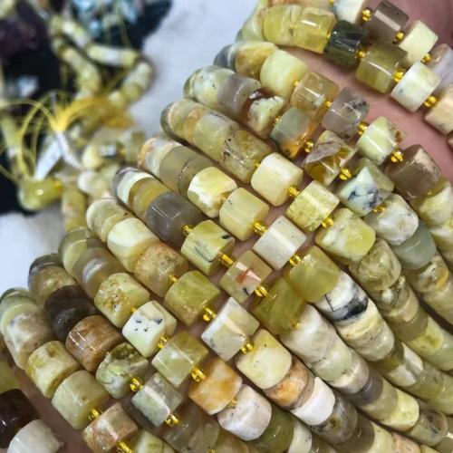 Perles bijoux en pierres gemmes, Jaune Apal, rondelle, poli, DIY, 7x10mm, Vendu par Environ 38-40 cm brin