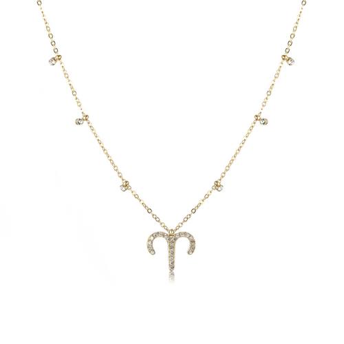 Stainless Steel Jewelry Necklace, 304 Stainless Steel, with 5cm extender chain, fashion jewelry & different styles for choice & for woman & with rhinestone, golden, Length:Approx 41 cm, Sold By PC