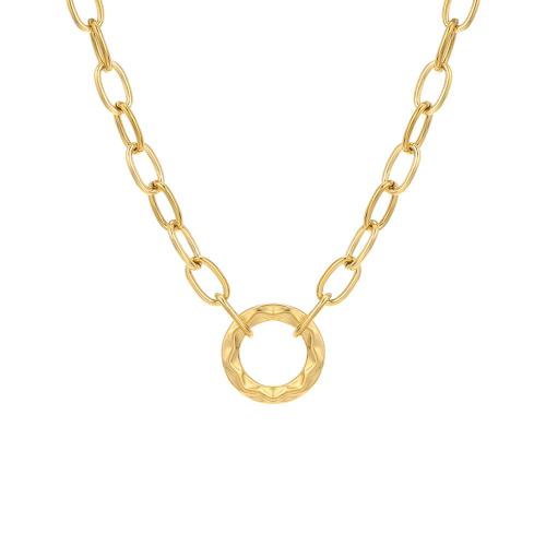 Colar de jóias de aço inoxidável, Aço inoxidável 304, with 5cm extender chain, joias de moda & para mulher, dourado, comprimento Aprox 45 cm, vendido por PC