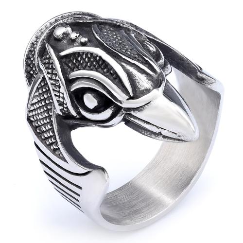 Vinger Ring in edelstaal, 304 roestvrij staal, mode sieraden & verschillende grootte voor keus & voor de mens, oorspronkelijke kleur, Verkocht door PC
