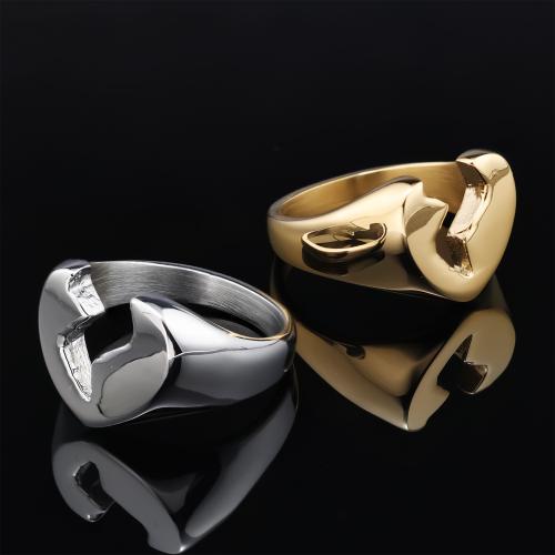 Vinger Ring in edelstaal, 304 roestvrij staal, gepolijst, mode sieraden & verschillende grootte voor keus & voor de mens, meer kleuren voor de keuze, Verkocht door PC