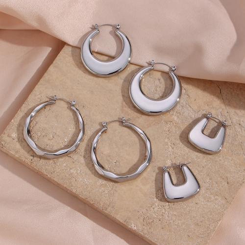 Rustfrit stål Lever Tilbage Earring, 316L Stainless Steel, mode smykker & forskellige stilarter for valg & for kvinde, flere farver til valg, Solgt af par