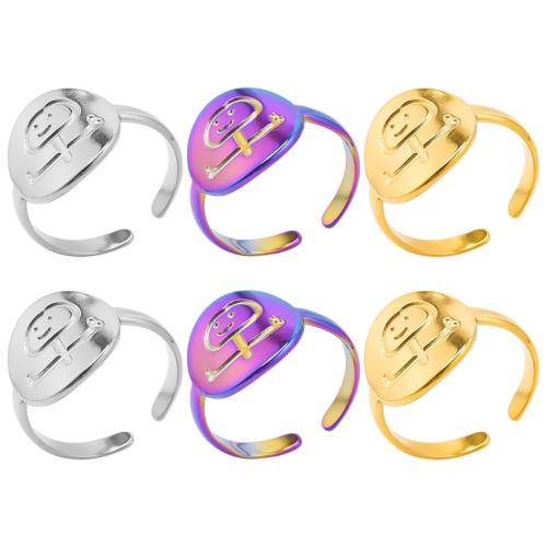 Vinger Ring in edelstaal, 304 roestvrij staal, Rond plat, mode sieraden & uniseks, meer kleuren voor de keuze, Maat:8, Verkocht door PC