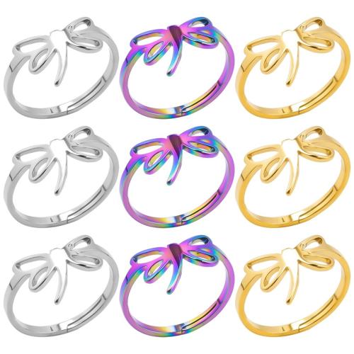 Vinger Ring in edelstaal, 304 roestvrij staal, Dragonfly, mode sieraden & uniseks & hol, meer kleuren voor de keuze, Maat:8, Verkocht door PC