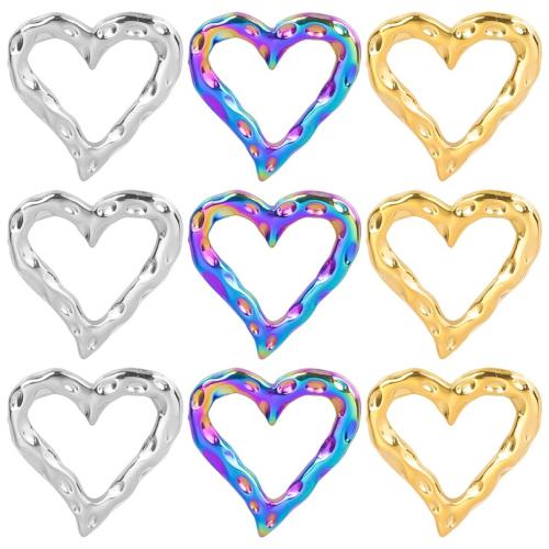 Stainless Steel Heart Pendants, 304 Stainless Steel, Vacuum Ion Plating, fashion jewelry & DIY & hollow, more colors for choice, 19x19mm, Sold By PC