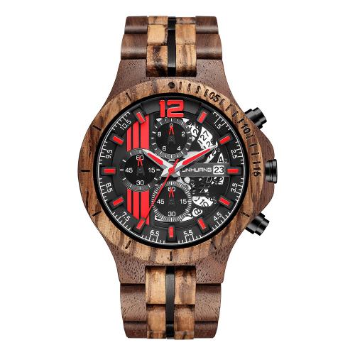 Men Wrist Watch Glass with Wood Life water resistant & fashion jewelry & Chinese movement & multifunctional & for man Length Approx 20.6 cm Sold By PC