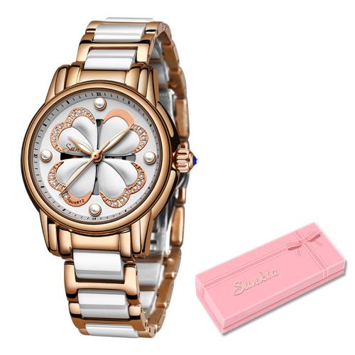 Women Wrist Watch, Glass, Life water resistant & fashion jewelry & Chinese movement & different materials for choice & for woman, more colors for choice, Length:Approx 19 cm, Sold By PC