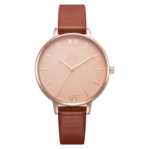 Women Wrist Watch, Glass, with PU Leather, Life water resistant & fashion jewelry & Chinese movement & for woman, more colors for choice, Length:Approx 22 cm, Sold By PC