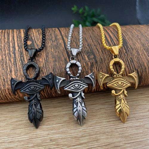 Stainless Steel Jewelry Necklace, 304 Stainless Steel, polished, fashion jewelry & Unisex & different styles for choice, more colors for choice, 54x32mm, Length:Approx 60 cm, Sold By PC