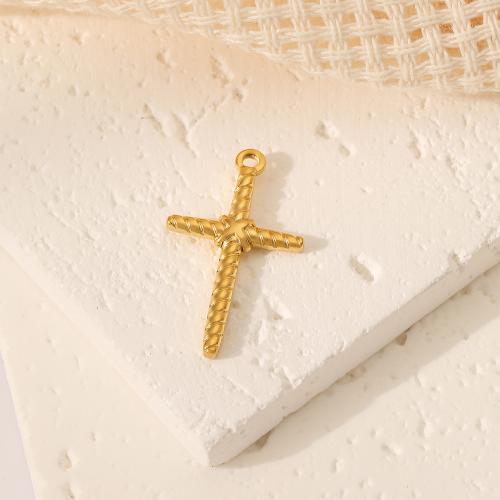 Stainless Steel Cross Pendants 304 Stainless Steel fashion jewelry & for woman golden Sold By PC