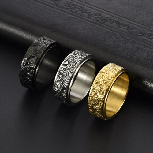 Rozsdamentes acél Finger Ring, 304 rozsdamentes acél, csiszolt, divat ékszerek & különböző méretű a választás & az ember, több színt a választás, width 8mm, Által értékesített PC
