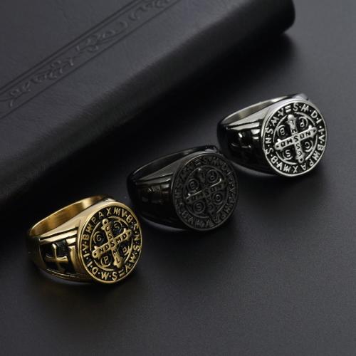 Rozsdamentes acél Finger Ring, 304 rozsdamentes acél, csiszolt, divat ékszerek & különböző méretű a választás & az ember, több színt a választás, Által értékesített PC