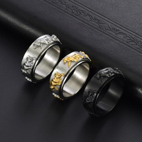 Stainless Steel Finger Ring 304 Stainless Steel Vacuum Ion Plating fashion jewelry & for man width 8mm Sold By PC