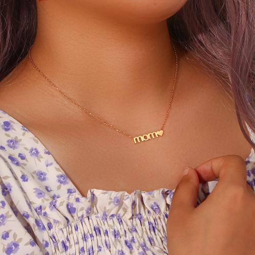 Stainless Steel Jewelry Necklace, 304 Stainless Steel, with 5CM extender chain, Alphabet Letter, gold color plated, for woman, 26x5mm, Length:40 cm, Sold By PC
