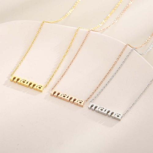 Stainless Steel Jewelry Necklace 304 Stainless Steel Alphabet Letter gold color plated for woman Length 45 cm Sold By PC