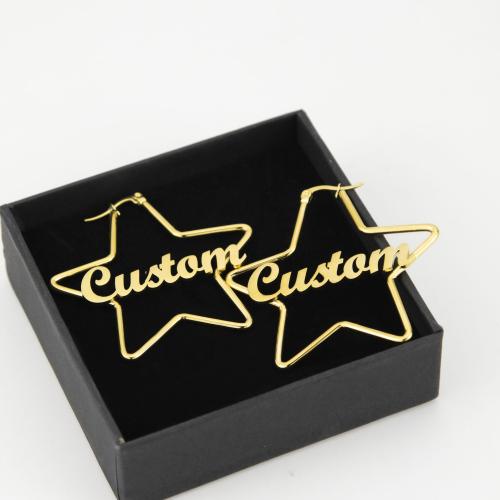 Stainless Steel Lever Back Earring 304 Stainless Steel Star plated Customized & for woman Sold By Pair