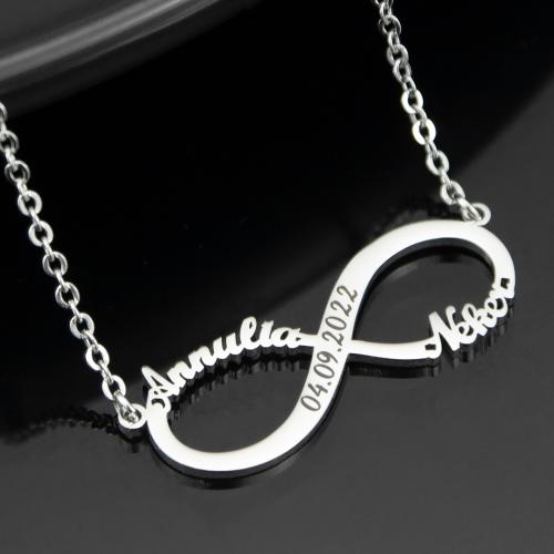 Stainless Steel Jewelry Necklace, 304 Stainless Steel, with 5CM extender chain, Infinity, plated, Customized & for woman, more colors for choice, Length:45 cm, Sold By PC
