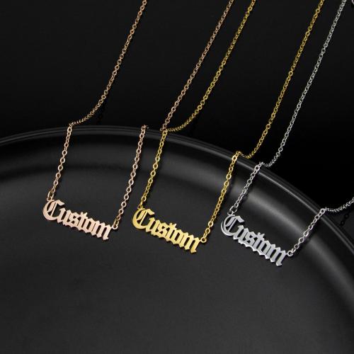 Stainless Steel Jewelry Necklace 304 Stainless Steel with 5CM extender chain Alphabet Letter plated Customized & for woman Length 45 cm Sold By PC