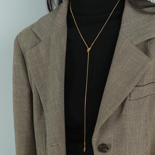 Titanstahl Halskette, plattiert, Modeschmuck, keine, Länge 63 cm, verkauft von PC