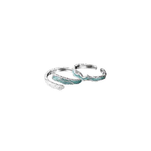 925 Sterling Silver Finger Rings, Unisex & different styles for choice & epoxy gel, platinum color, Sold By PC