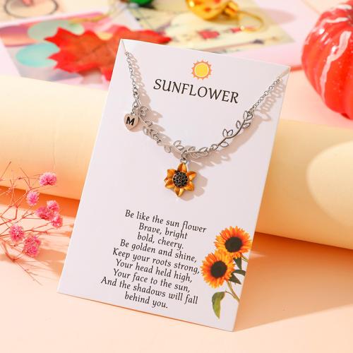 Zinc Alloy Jewelry Necklace polished for woman & enamel silver color Sold By PC