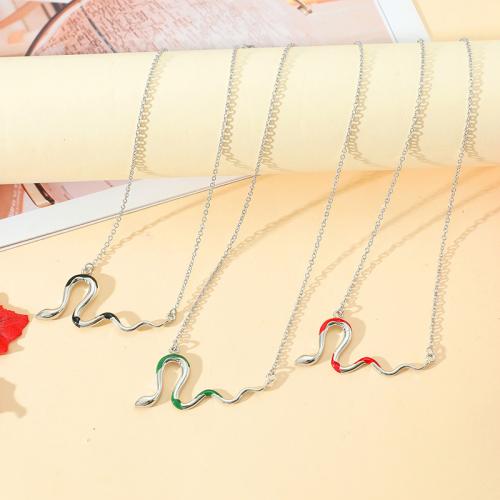 Zinklegierung Schmuck Halskette, mit Verlängerungskettchen von 5cm, für Frau & Emaille, keine, Länge:45 cm, verkauft von PC