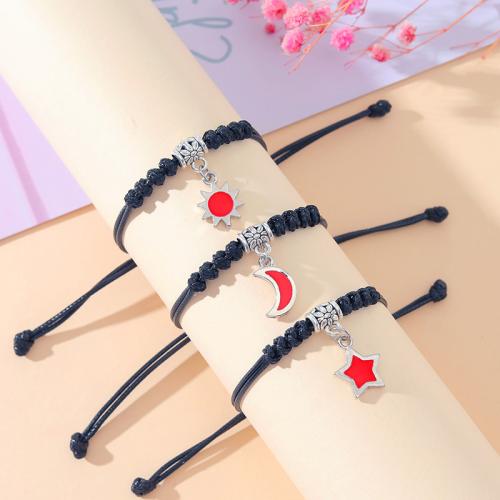Tibetan Style Bracelet, plated, three pieces & different styles for choice & for woman & enamel, platinum color, Sold By PC