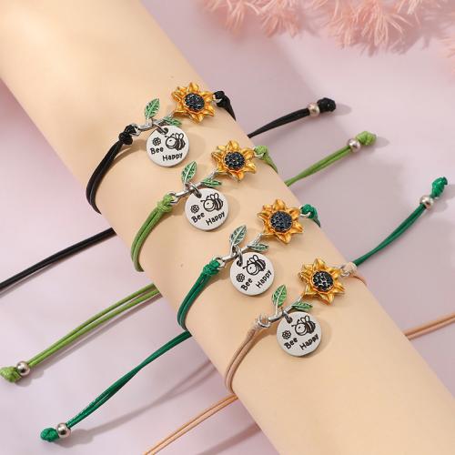 Fashion Create Wax Cord Bracelets 304 Stainless Steel with Wax Cord & Zinc Alloy polished for woman & enamel Length Approx 16-28 cm Sold By PC