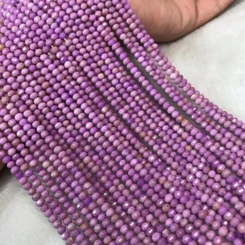 Gemstone Jewelry Beads, Natural Lepidolite, polished, DIY & faceted, purple, 3x4mm, Sold Per Approx 38-40 cm Strand