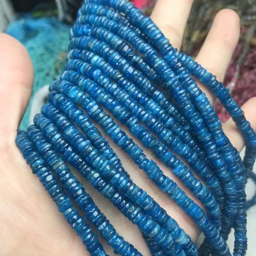 Perles bijoux en pierres gemmes, Apatites, poli, DIY, couleur bleu foncé, 2x6mm, Vendu par Environ 40 cm brin