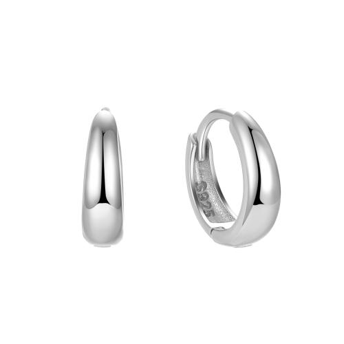 925 Sterling Silver Huggie Hoop Earring fashion jewelry & for woman 11mm Sold By Pair