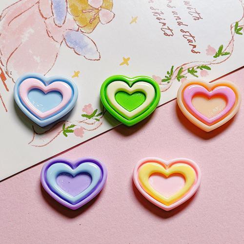 Mobile Phone DIY Decoration, Resin, Heart, more colors for choice, 10PCs/Bag, Sold By Bag