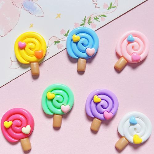 Mobile Phone DIY Decoration, Resin, Lollipop, printing, more colors for choice, 10PCs/Bag, Sold By Bag