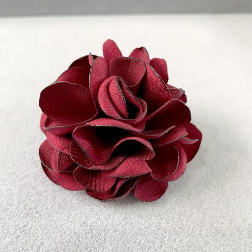 Fashion Brooch Jewelry, Cloth, with Tibetan Style, Rose, handmade, for woman, more colors for choice, 58mm, Sold By PC